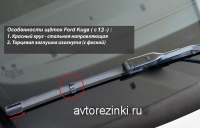 Резинки бескаркасных щеток стеклоочистителей Ford Kuga 2 пок.(c 2013г.-н.в.) (28"-700мм.+ 28"-700мм.)